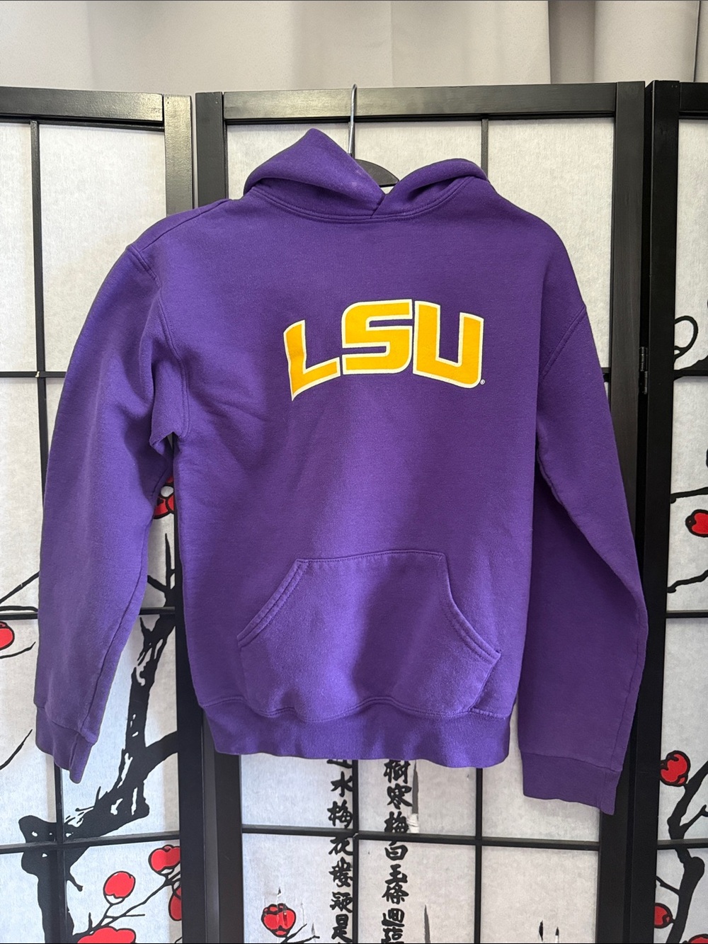 Jerzees Youth Purple LSU Hooded Sweatshirt